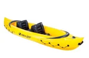 a yellow Sevylor Tahiti Classic Tandem Inflatable Kayak
