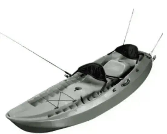 a gray Lifetime Sport Fisher Kayak