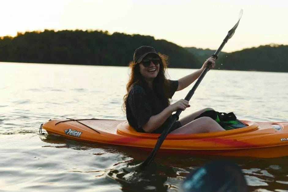 woman kayaking