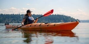 woman kayaking