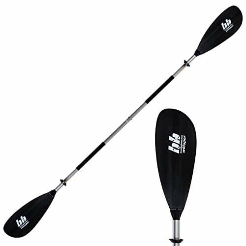 BENDING BRANCHES Whisper 2-Piece Snap-Button Recreational Kayak Paddle; (Aluminium Shaft/Black Blade - 220cm)