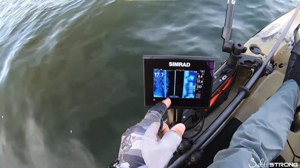 SIMRAD device on kayak