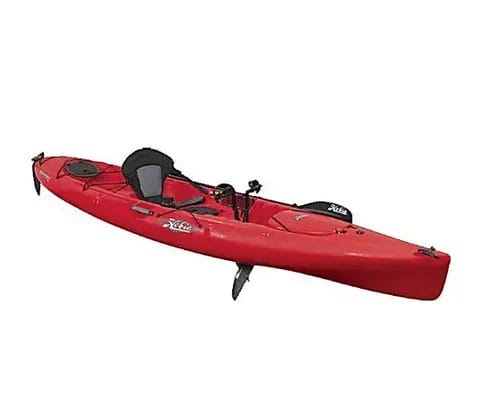 a red Hobie Revolution 13 kayak