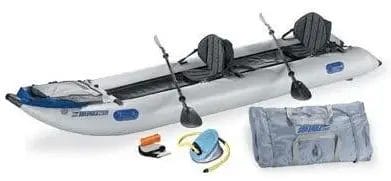 a white Sea Eagle 435PS kayak