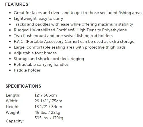 sun dolphin 12 specifications