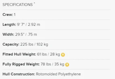 hobie mirage sport specs