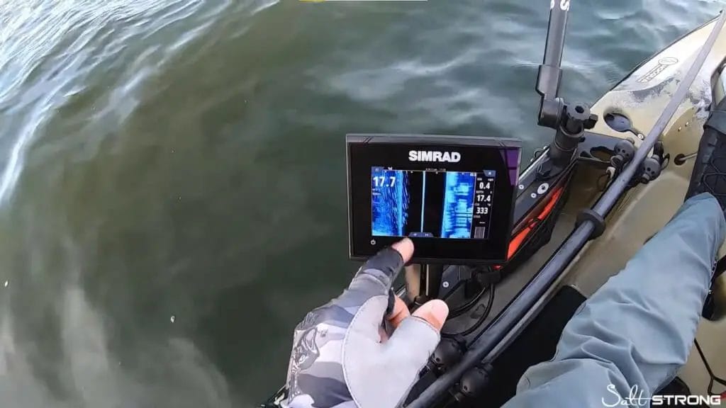 SIMRAD device on kayak